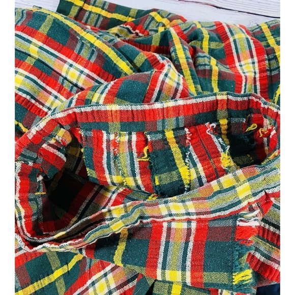 Vintage Plaid Jacket Skirt Set Handmade 1960s or 1970s Retro Green Red Yellow - Picture 14 of 14